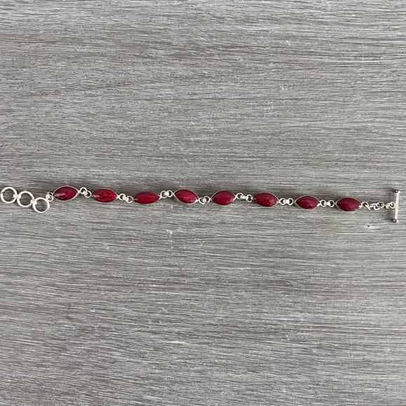 Bohemian double sided red and green bracelet - Picture 5 of 5